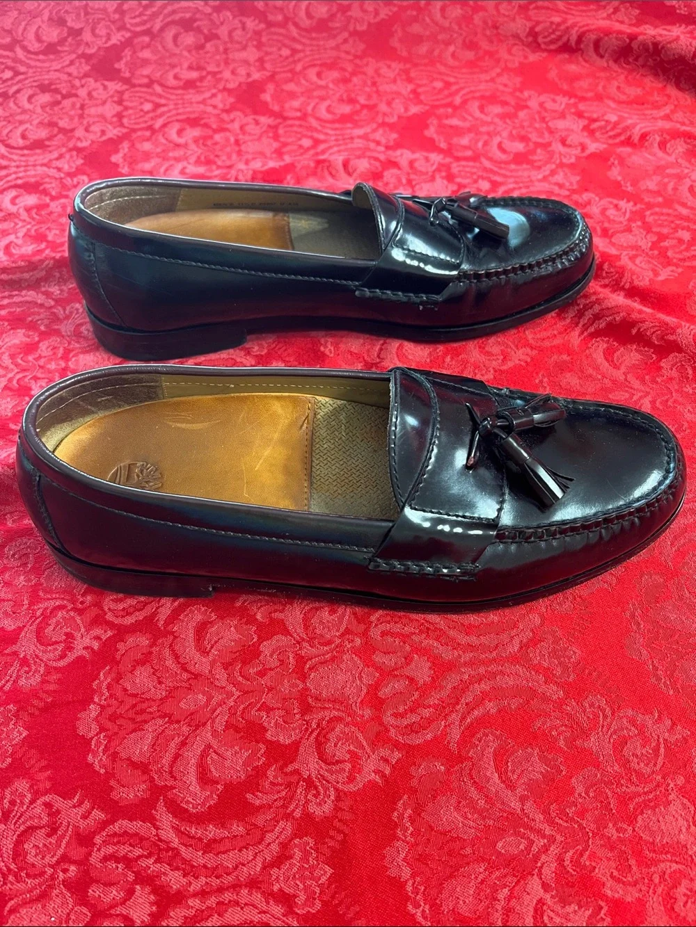 Cole Haan Men’s 11.5D Burgundy Leather Tassel Loafers Moc Toe Dress Shoes